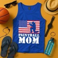 Usa American Distressed Flag Paintball Mom Her Gift Cute Gift Tank Top thumb 4