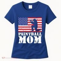 Usa American Distressed Flag Paintball Mom Her Gift Cute Gift Women's T-Shirt thumb 0