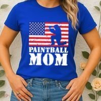 Usa American Distressed Flag Paintball Mom Her Gift Cute Gift Women's T-Shirt thumb 2