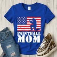 Usa American Distressed Flag Paintball Mom Her Gift Cute Gift Women's T-Shirt thumb 3