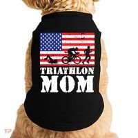 Usa American Distressed Flag Triathlon Mom For Her Gift Doggie Tank thumb 0