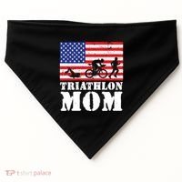 Usa American Distressed Flag Triathlon Mom For Her Gift USA-Made Doggie Bandana thumb 0
