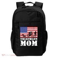 Usa American Distressed Flag Triathlon Mom For Her Gift Backpack thumb 0