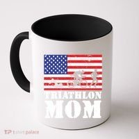 Usa American Distressed Flag Triathlon Mom For Her Gift Coffee Mug thumb 0