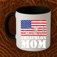 Usa American Distressed Flag Triathlon Mom For Her Gift Coffee Mug thumb 2