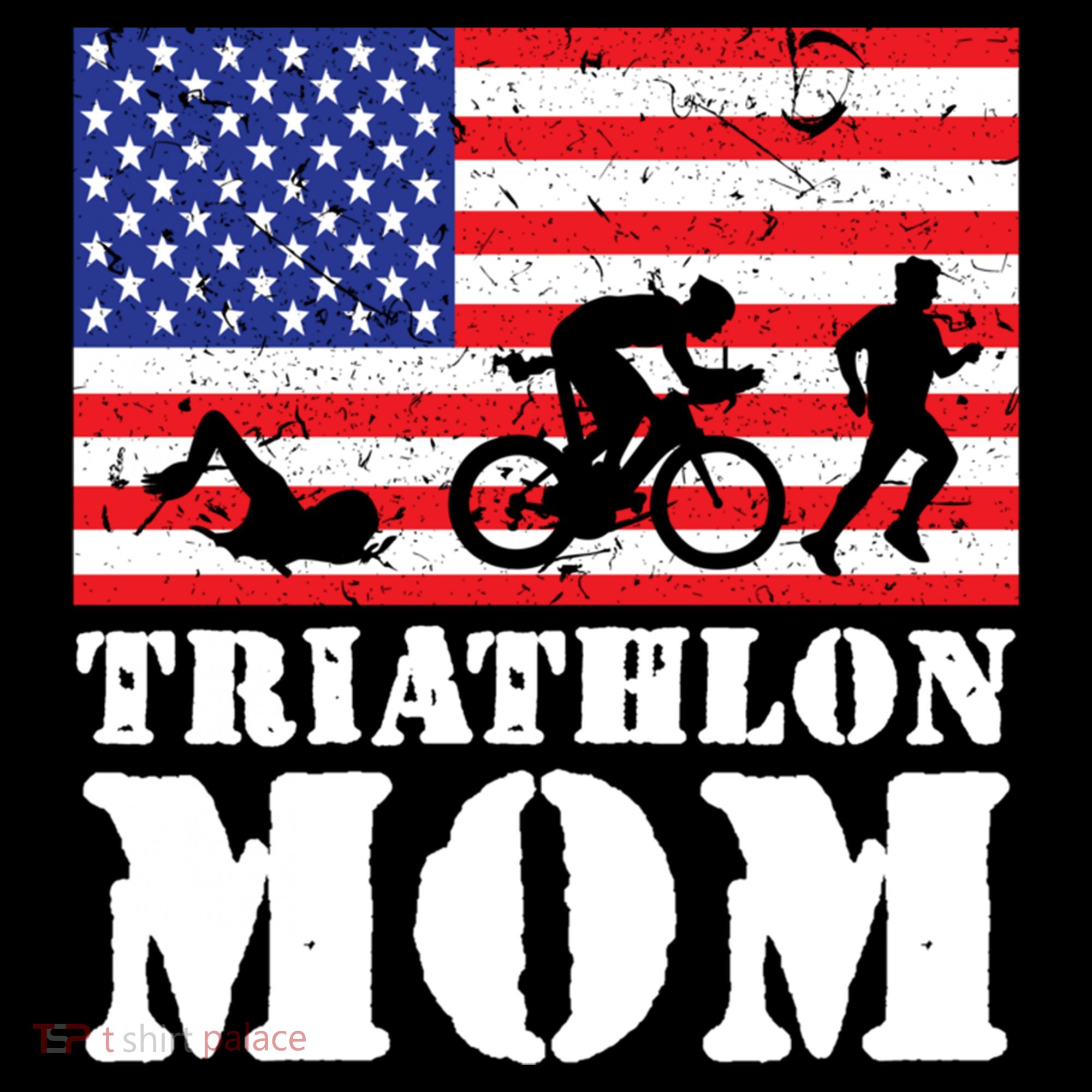 Usa American Distressed Flag Triathlon Mom For Her Gift Coffee Mug