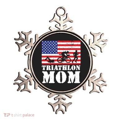 Usa American Distressed Flag Triathlon Mom For Her Gift Ornament