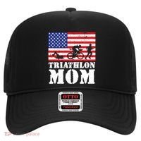 Usa American Distressed Flag Triathlon Mom For Her Gift Hat thumb 0