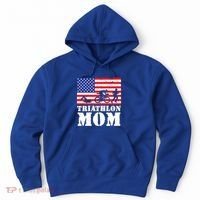 Usa American Distressed Flag Triathlon Mom For Her Gift Hoodie thumb 0