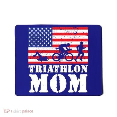 Usa American Distressed Flag Triathlon Mom For Her Gift Mousepad