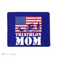 Usa American Distressed Flag Triathlon Mom For Her Gift Mousepad thumb 0
