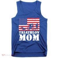 Usa American Distressed Flag Triathlon Mom For Her Gift Tank Top thumb 0