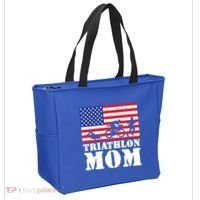 Usa American Distressed Flag Triathlon Mom For Her Gift Tote Bag thumb 2