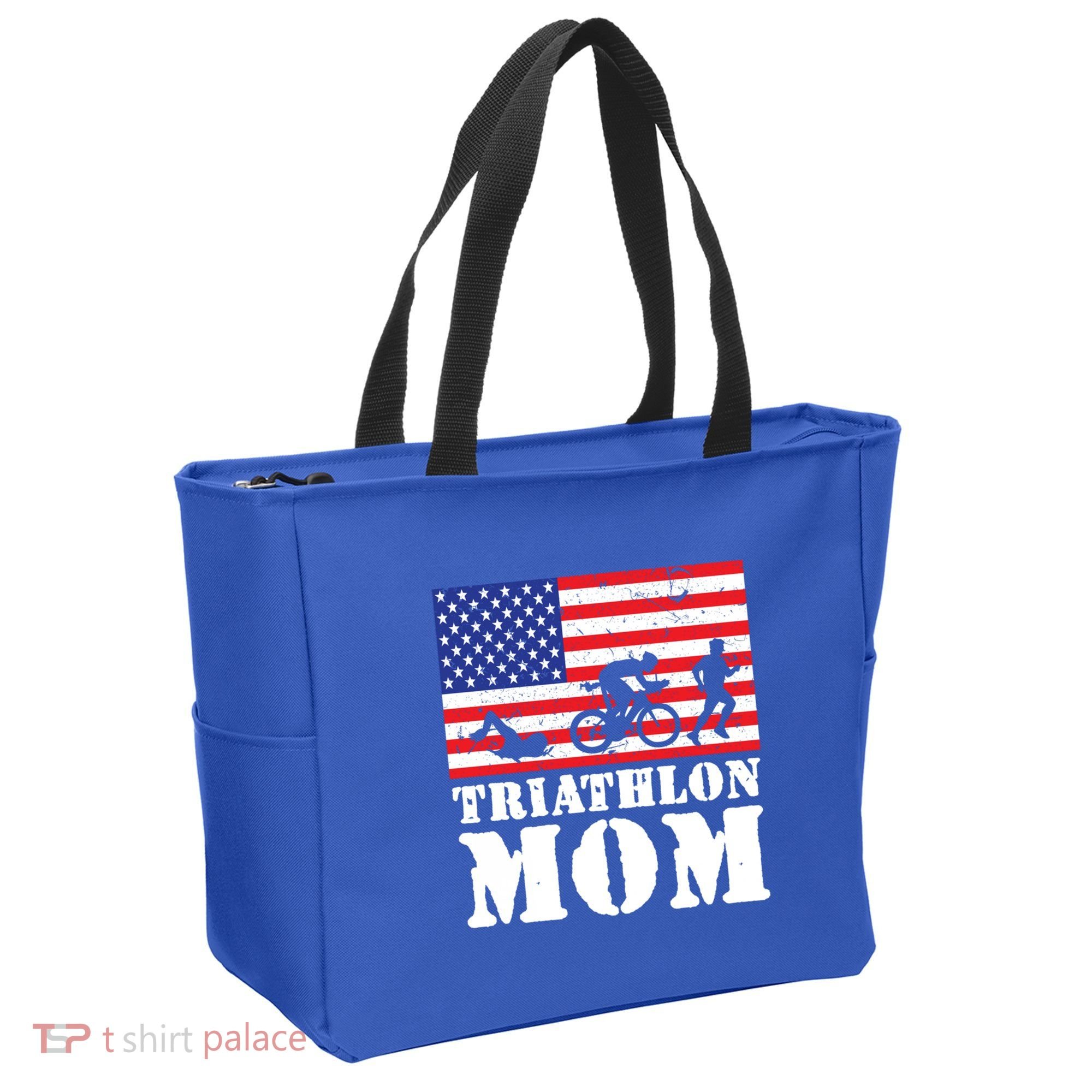 Usa American Distressed Flag Triathlon Mom For Her Gift Tote Bag