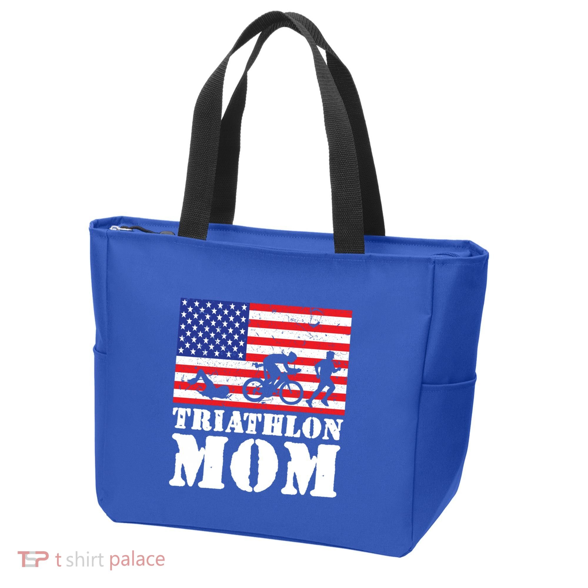Usa American Distressed Flag Triathlon Mom For Her Gift Tote Bag