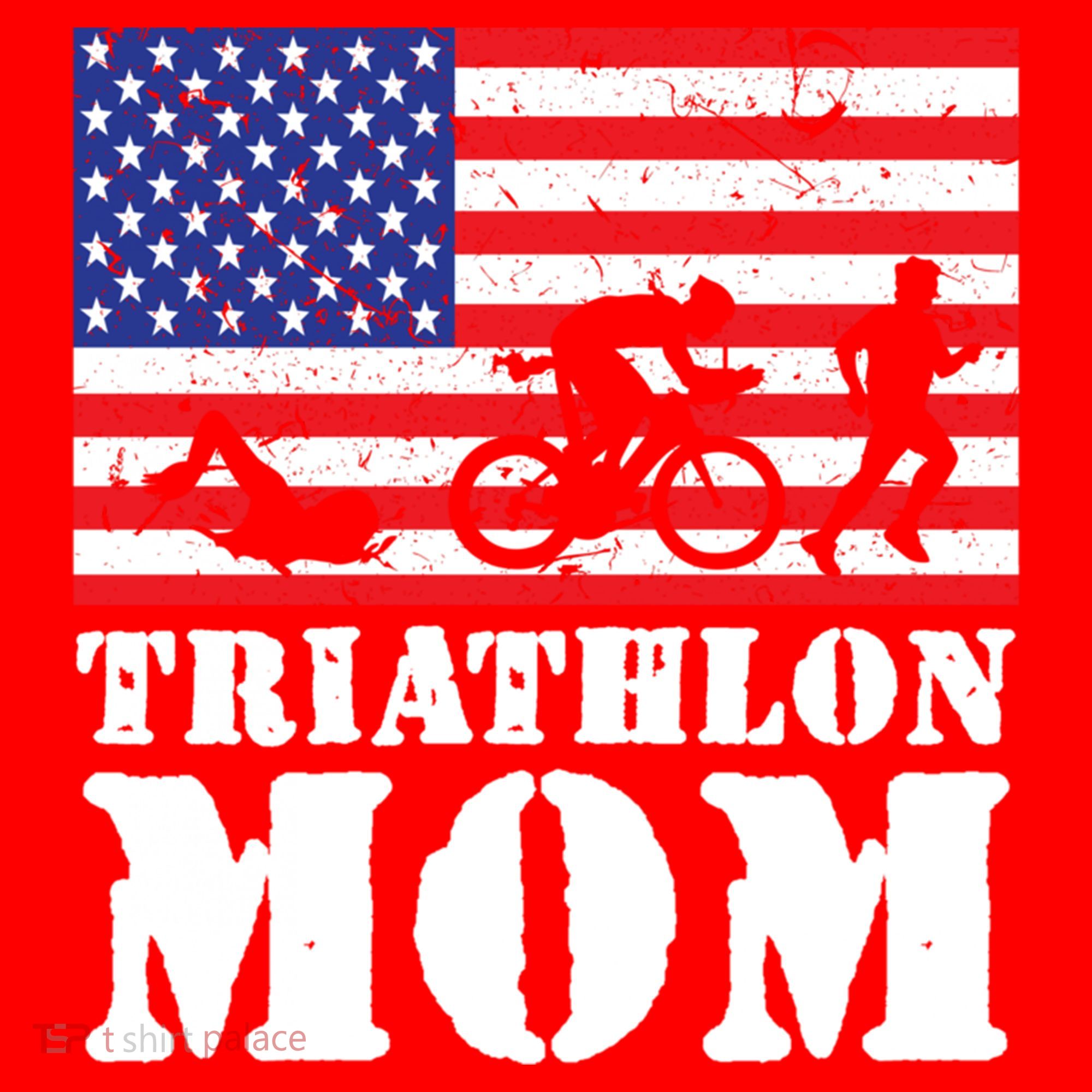 Usa American Distressed Flag Triathlon Mom For Her Gift Santa Hat