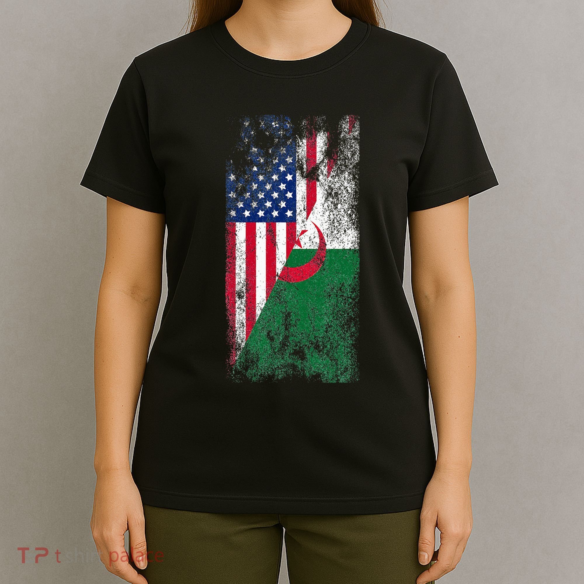 USA Algeria Flags United States of America Algerian T-Shirt