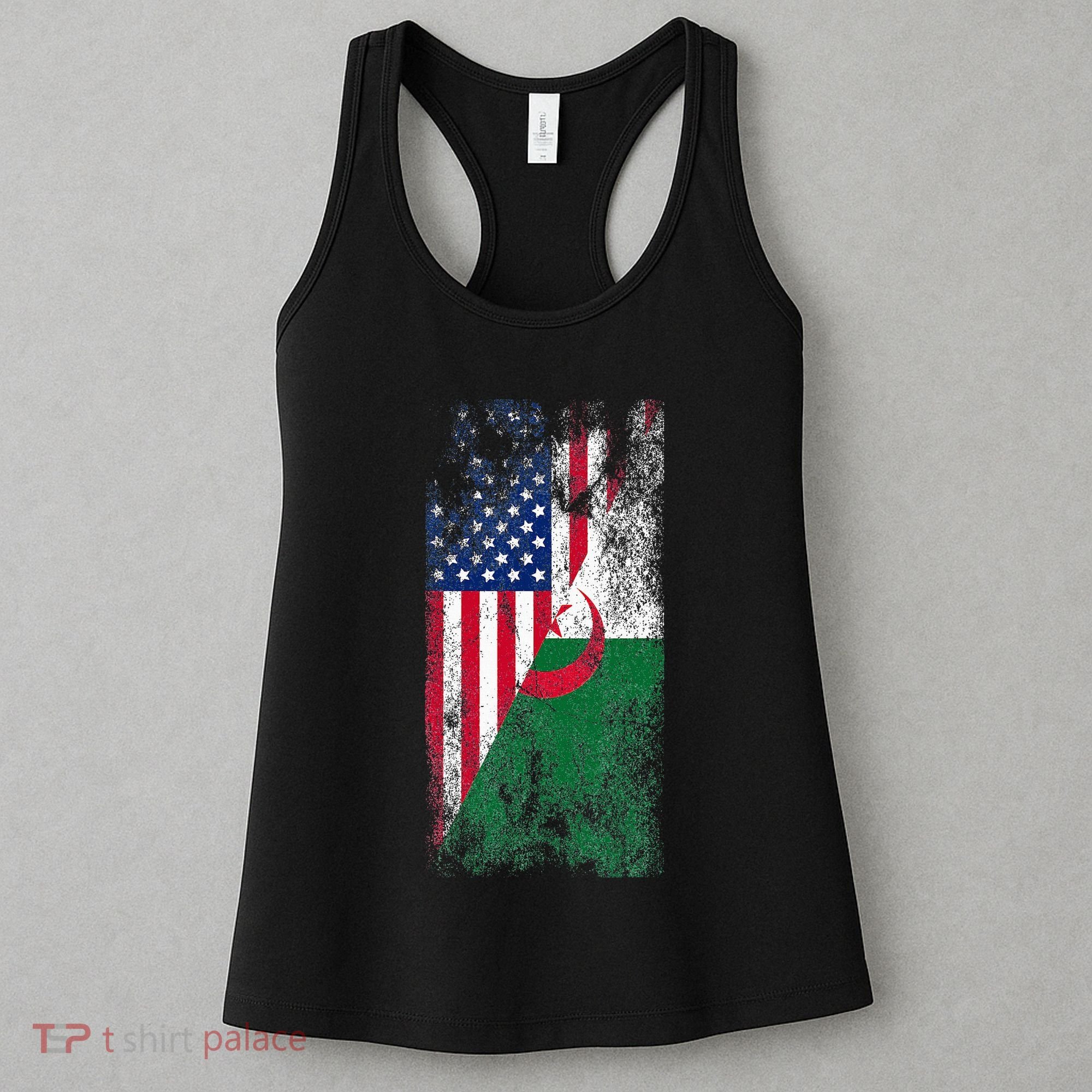 USA Algeria Flags United States of America Algerian Women's Tank Top