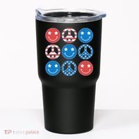 USA American Flag Peace Symbols Smiley Emoji Tumbler thumb 0