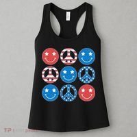 USA American Flag Peace Symbols Smiley Emoji Women's Tank Top thumb 3