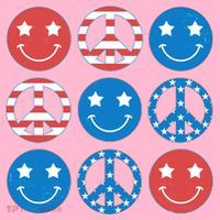 USA American Flag Peace Symbols Smiley Emoji Visor thumb 3