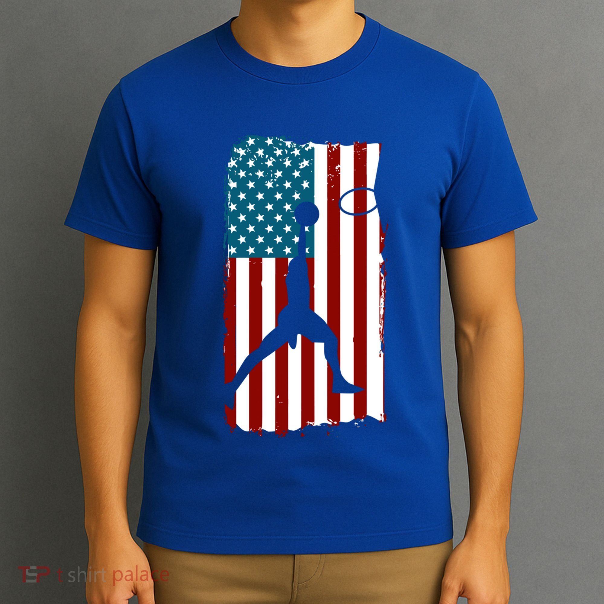 Us American Flag Basketball Patriotic Athlete Print Gift T-Shirt