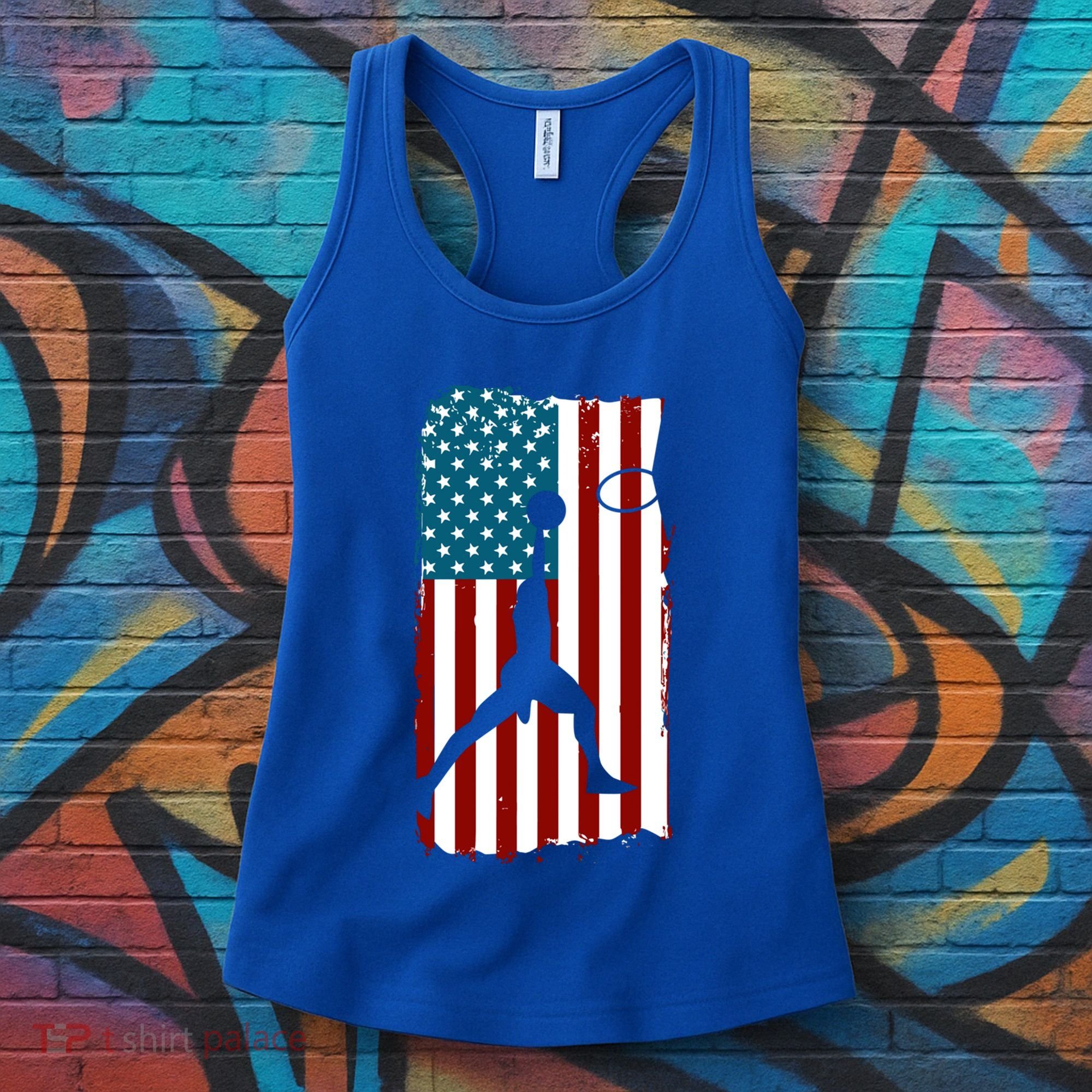 Us American Flag Basketball Patriotic Athlete Print Gift Women's Tank Top