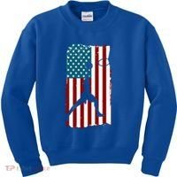Us American Flag Basketball Patriotic Athlete Print Gift Kids Sweatshirt thumb 0