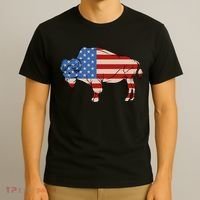 Usa American Flag Bison Buffalo Memorial 4th Of July Day Gift T-Shirt thumb 3