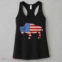 Usa American Flag Bison Buffalo Memorial 4th Of July Day Gift Women's Tank Top thumb 3