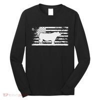 Usa American Flag America Cow Black Angus Rancher Long Sleeve Shirt thumb 0
