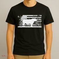 Usa American Flag America Cow Black Angus Rancher T-Shirt thumb 3