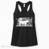 Usa American Flag America Cow Black Angus Rancher Women's Tank Top thumb 0