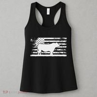 Usa American Flag America Cow Black Angus Rancher Women's Tank Top thumb 3