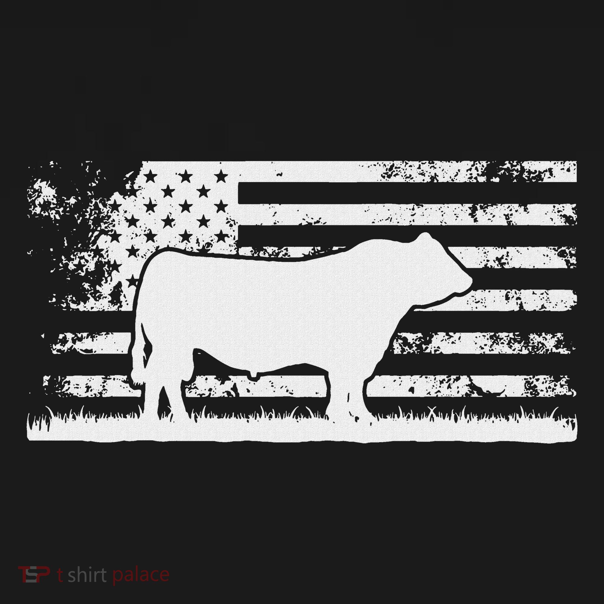 Usa American Flag America Cow Black Angus Rancher Visor