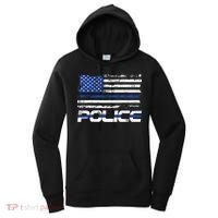 Usa American Flag Thin Blue Line Police Gift Women's Hoodie thumb 0