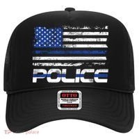 Usa American Flag Thin Blue Line Police Gift Hat thumb 0