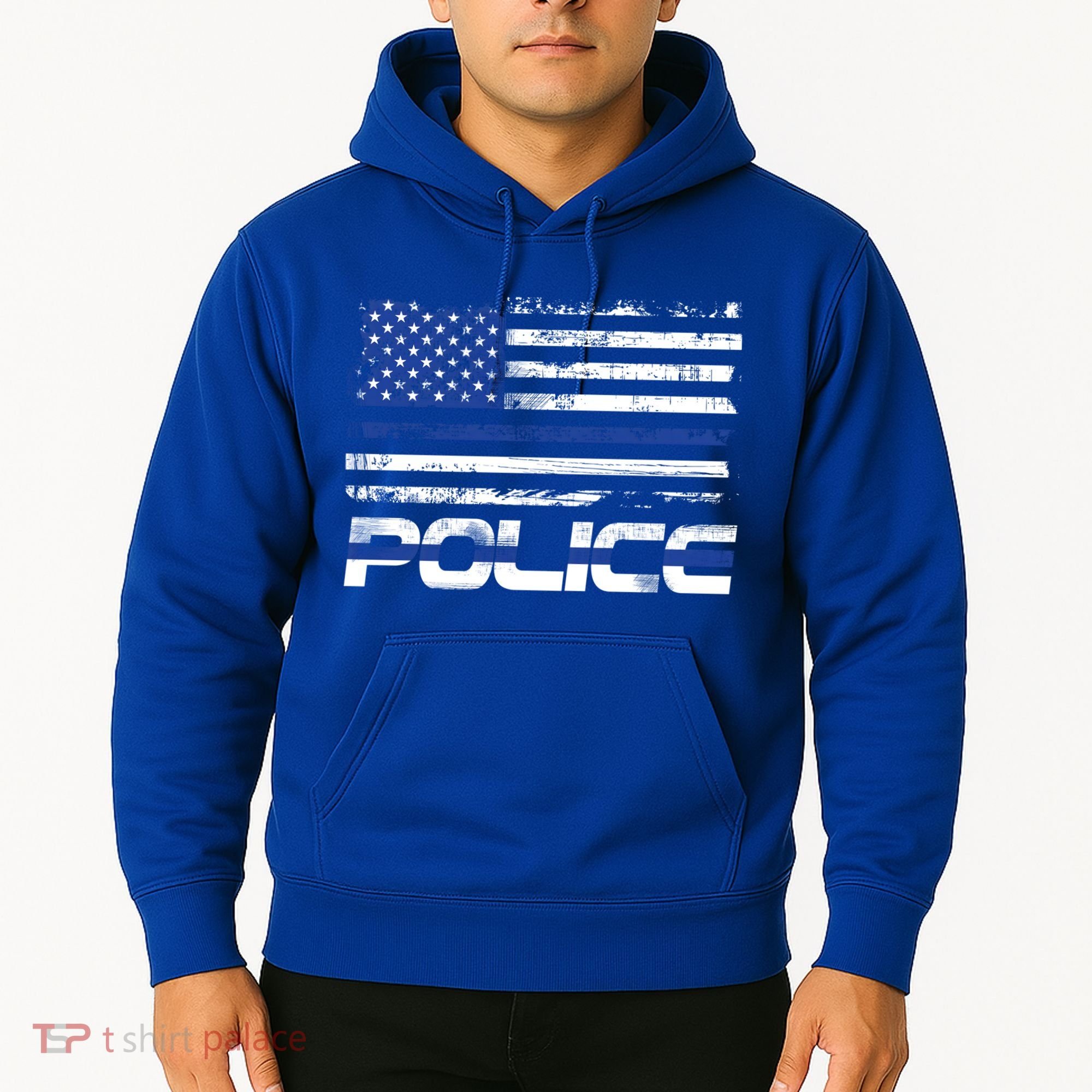 Usa American Flag Thin Blue Line Police Gift Hoodie