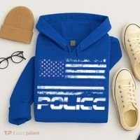 Usa American Flag Thin Blue Line Police Gift Hoodie thumb 4
