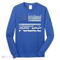 Usa American Flag Thin Blue Line Police Gift Long Sleeve Shirt thumb 0