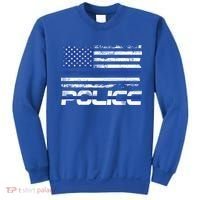 Usa American Flag Thin Blue Line Police Gift Sweatshirt thumb 0