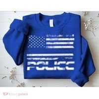 Usa American Flag Thin Blue Line Police Gift Sweatshirt thumb 2