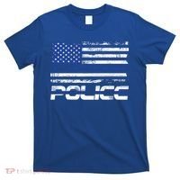 Usa American Flag Thin Blue Line Police Gift T-Shirt thumb 0