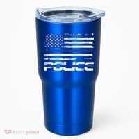 Usa American Flag Thin Blue Line Police Gift Tumbler thumb 0