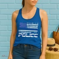 Usa American Flag Thin Blue Line Police Gift Women's Tank Top thumb 2