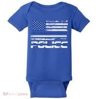 Usa American Flag Thin Blue Line Police Gift Baby Bodysuit thumb 0