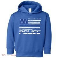 Usa American Flag Thin Blue Line Police Gift Toddler Hoodie thumb 0