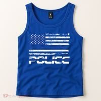 Usa American Flag Thin Blue Line Police Gift Tank Top thumb 2