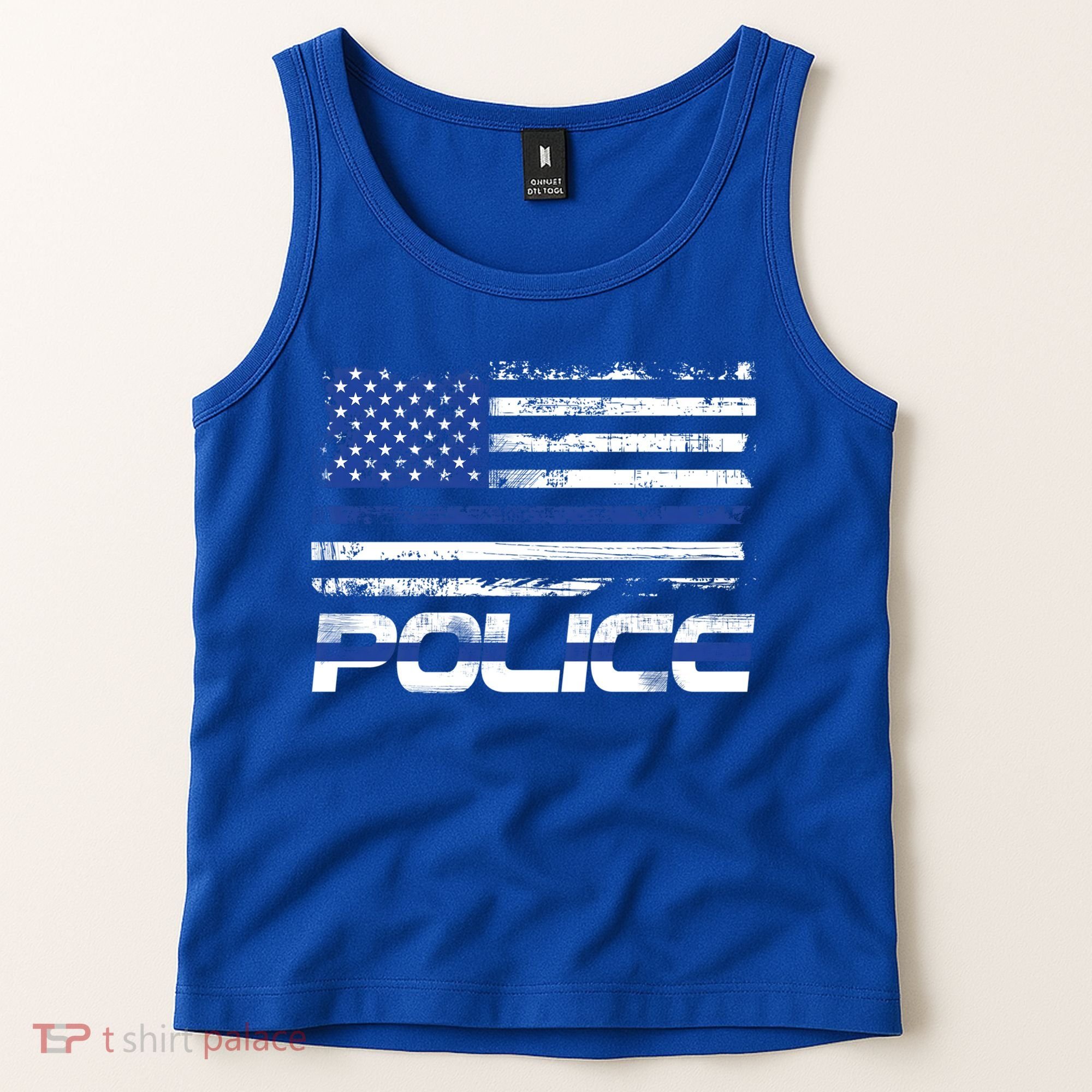 Usa American Flag Thin Blue Line Police Gift Tank Top