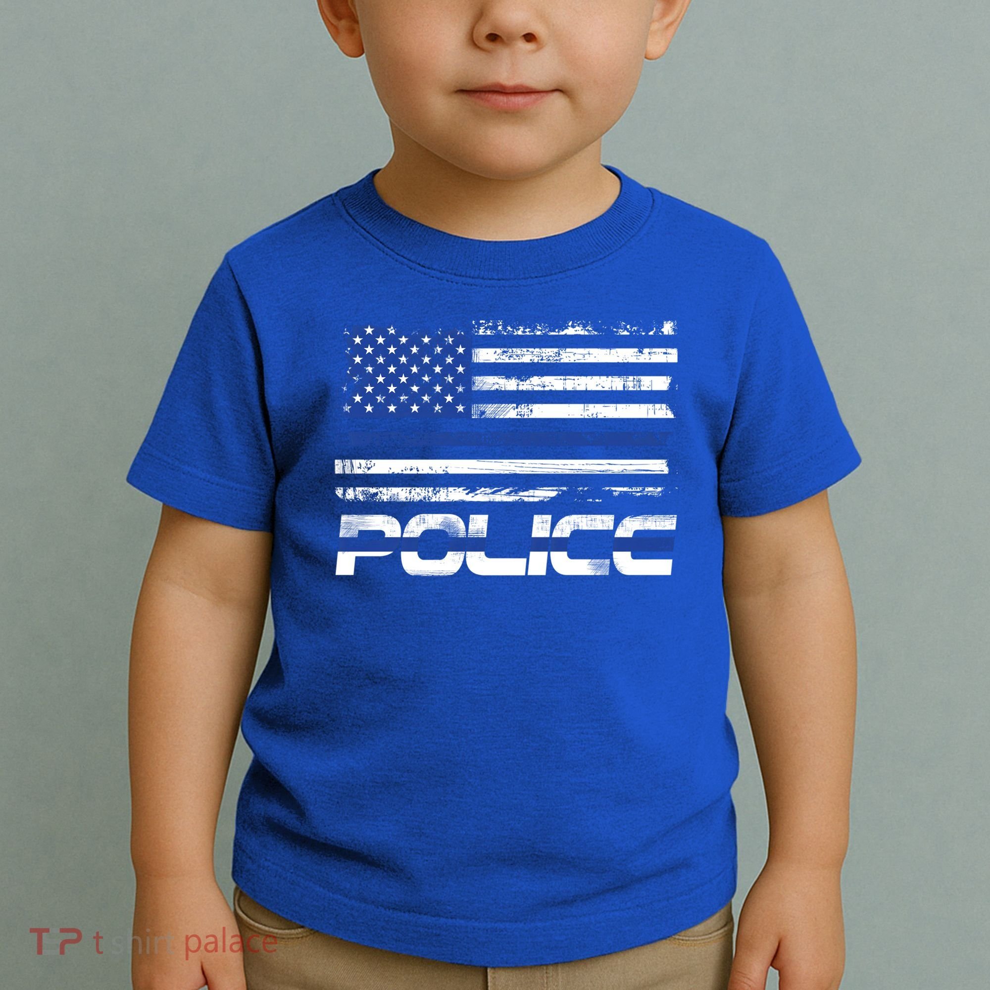 Usa American Flag Thin Blue Line Police Gift Toddler T-Shirt